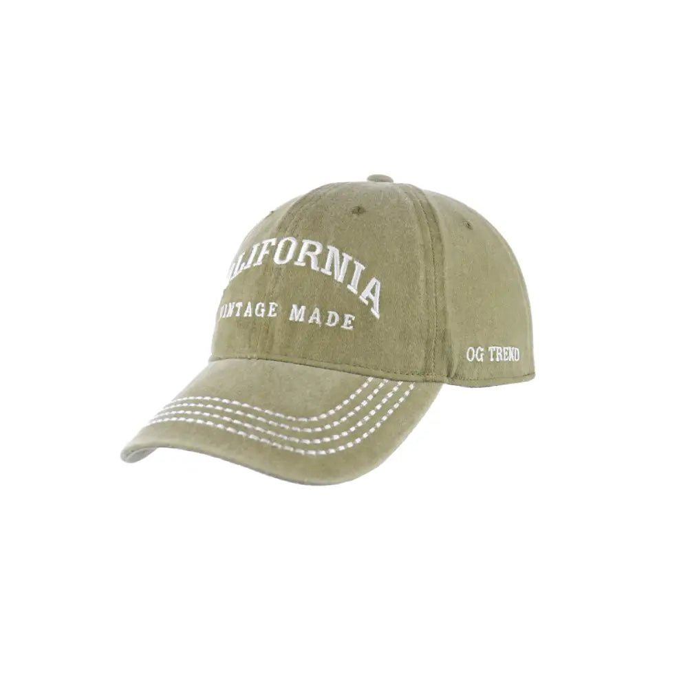 Olive green California original cotton buckle baseball cap adjustable for all sizes