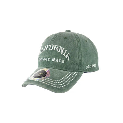 Green California Vintage Made baseball cap featuring California Original Cotton and cotton buckle