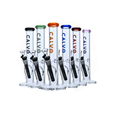 Colorful Calvo Glass Heavy Duty Black Ice Catcher Water Pipe and glass hand pipe display
