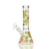 Clear glass candy sticker beaker water pipe with colorful spirals