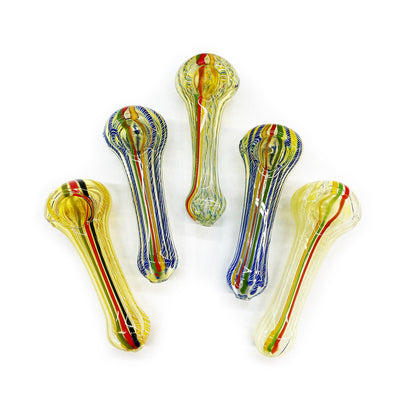 Silver Fume Rasta Line Glass Hand Pipe