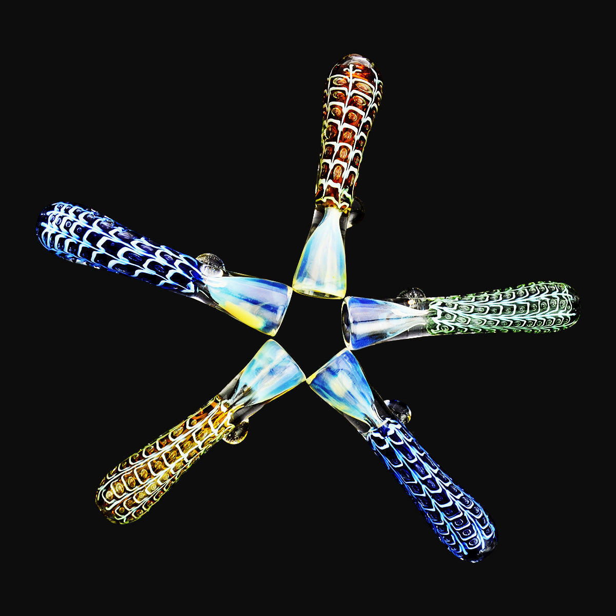 Quilted Art Glass Chillum One Hitter