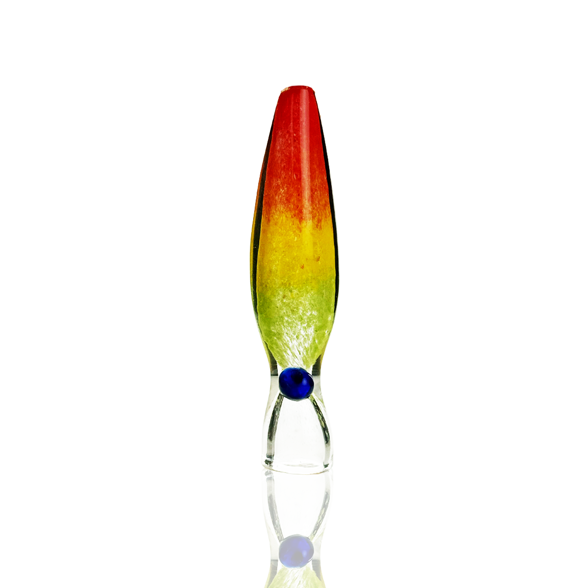 Vibrant Rasta Frit Glass One-Hitter Chillum