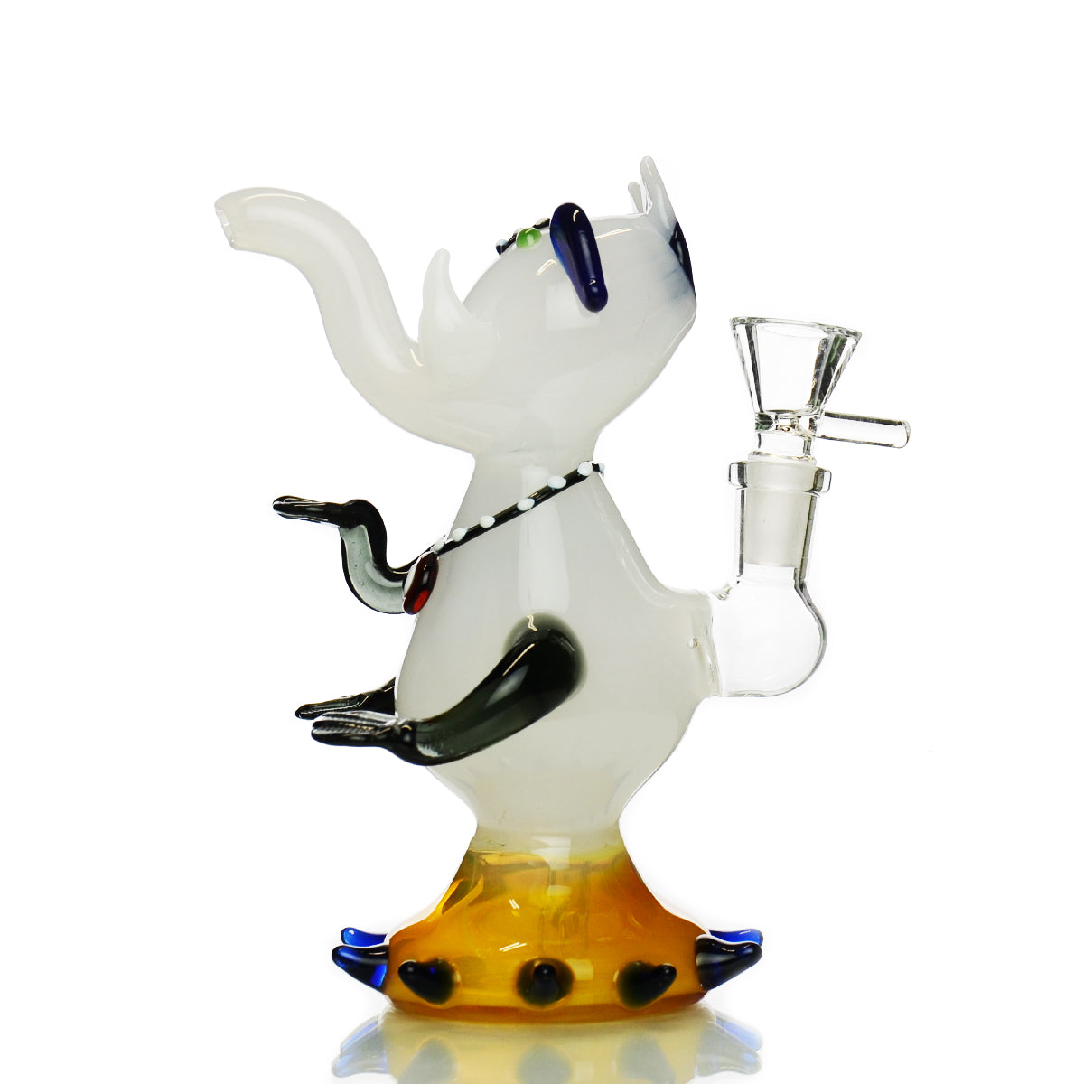 Elephant Design Water Pipe with OM Symbol, 7-Inch