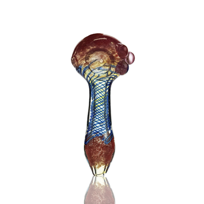 Frit Color Spiral Art Hand Pipe - 4.5 Inch