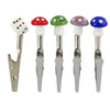 Ceramic Tip Mushrooms And Dice Memo Clips In Assorted Colors - 50-piece Decorative Set