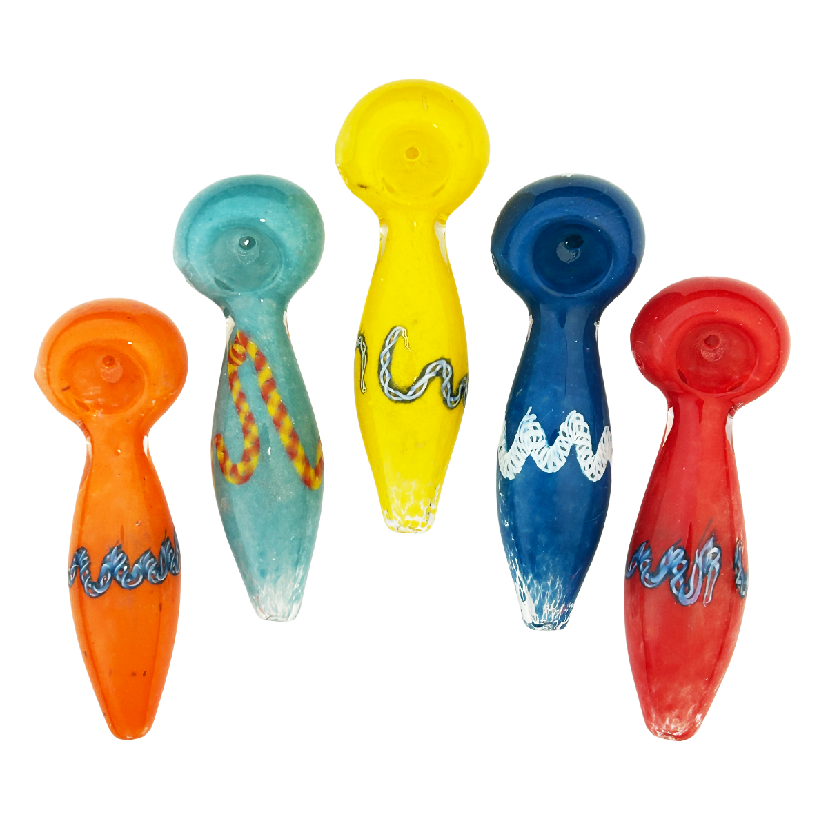 Artisan Twisted Frit Glass Spoon Pipe