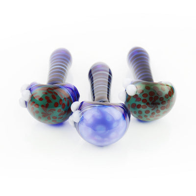 Honeycomb Art Glass Hand Pipe with Spiral