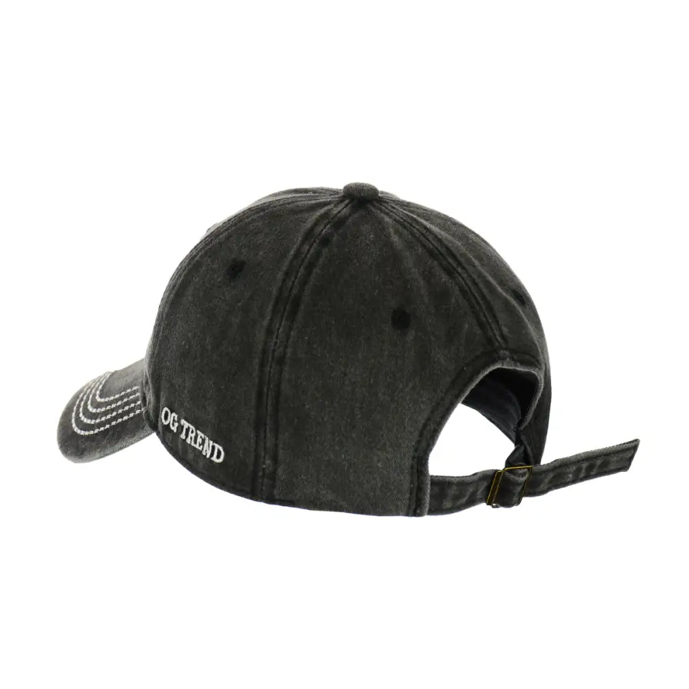 Black baseball cap with adjustable strap from Chicago Original Cotton collection