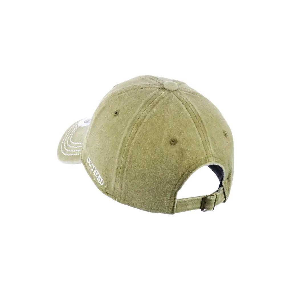 Olive green Chicago Original Cotton Buckle Hat with adjustable strap closure