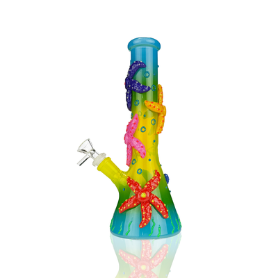 10-Inch 3D Beaker Water Pipe