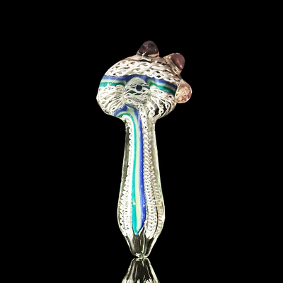 Elegant White Swirl Glass Hand Pipe