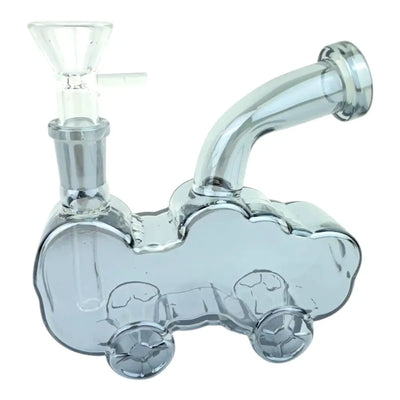 Cloud car glass water pipe shaped like cartoon car with wheels