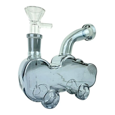 Cloud car glass water pipe shaped like cartoon car with chrome wheels