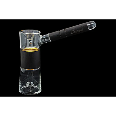 Glass and black smoking pipe from the Connect Wood Collection Natural Wood Bubbler