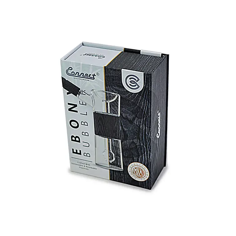 Ebony bubble eye massager box from Connect Wood Collection with hand-blown glass design