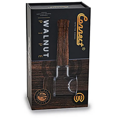 Walnut pipe packaging for the Connect Natural Wood Spoon Pipe for eco-conscious collectors