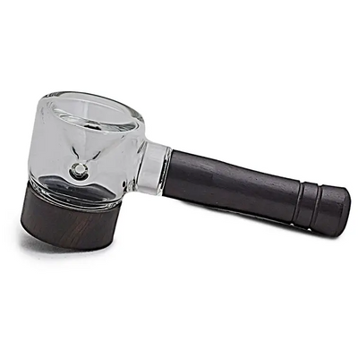 Glass and wood smoking pipe from Connect Natural Wood Spoon Pipe for eco-conscious collectors