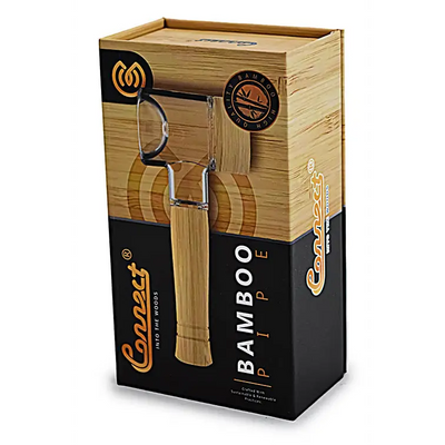 Bamboo pipe in packaging for Connect Natural Wood Spoon Pipe for eco-conscious collectors