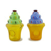 Colorful glass salt and pepper shakers like ice cream cones for an icy sesh with glassy smoking pipe