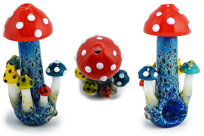 Vibrant Fungi Glass Hand Pipe