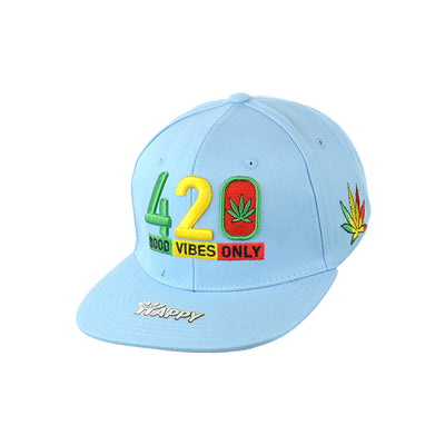 Good Vibes Embroidered Cotton Snapback Hat