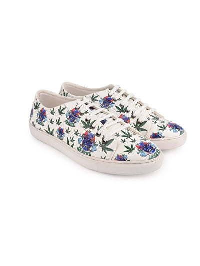 Snow White Skull Vegan Leather Shoes