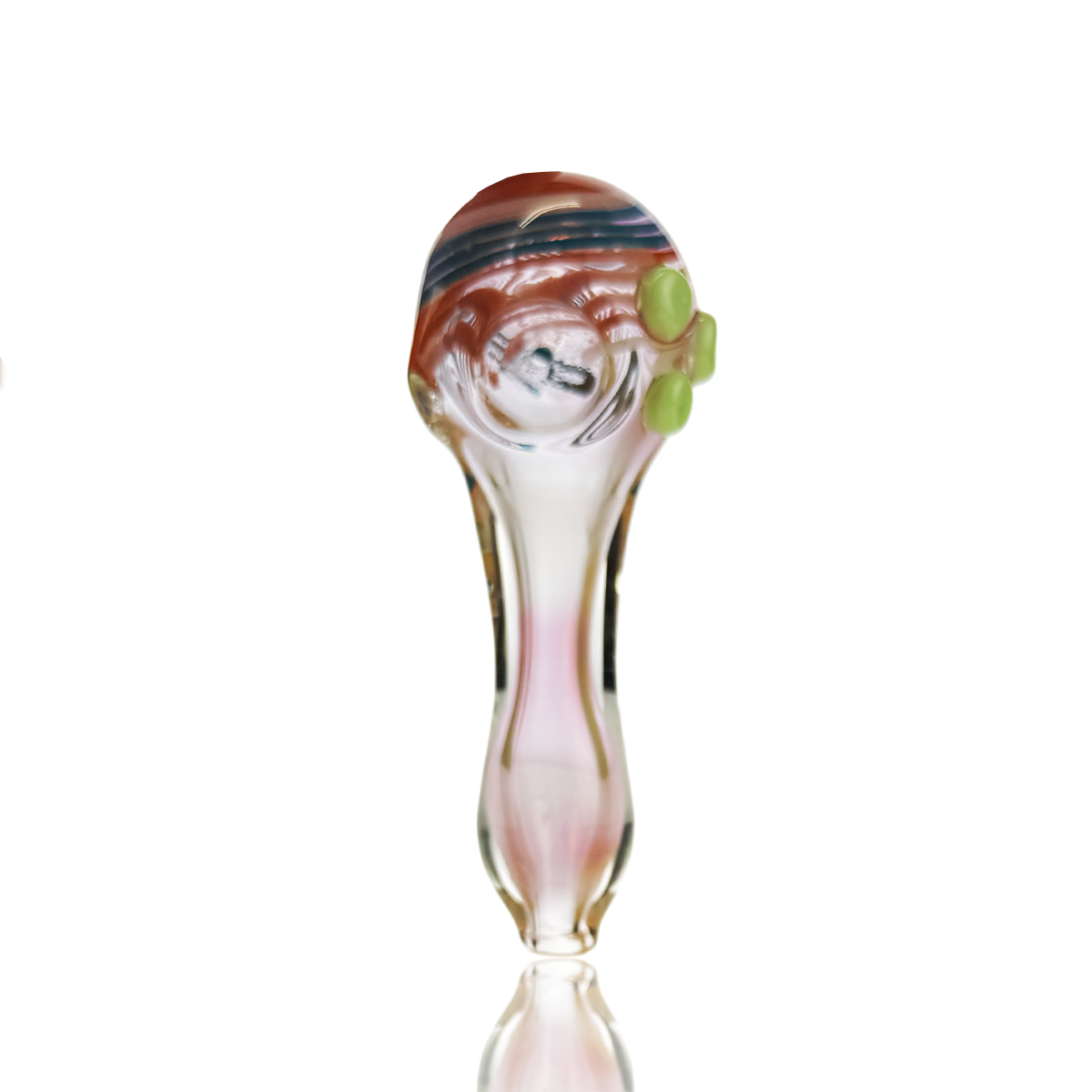 Gold Fume Spiral Design Glass Hand Pipe 4.5"