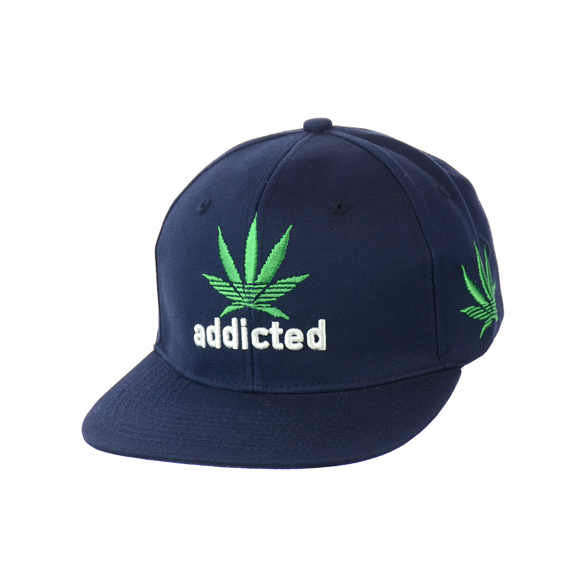 Embroidered Leaf Cotton Snapback Hat