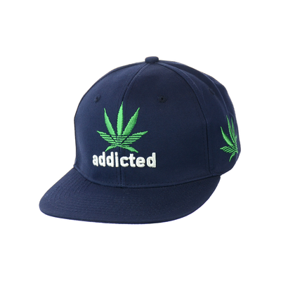 Embroidered Leaf Cotton Snapback Hat