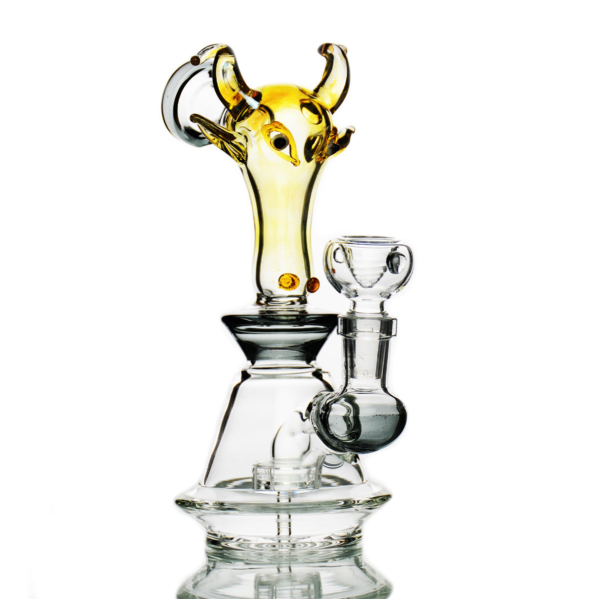 Artisan Bull Head Fume Glass Water Pipe
