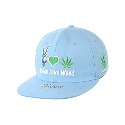 Embroidered 'Peace & Love' Snapback Cap