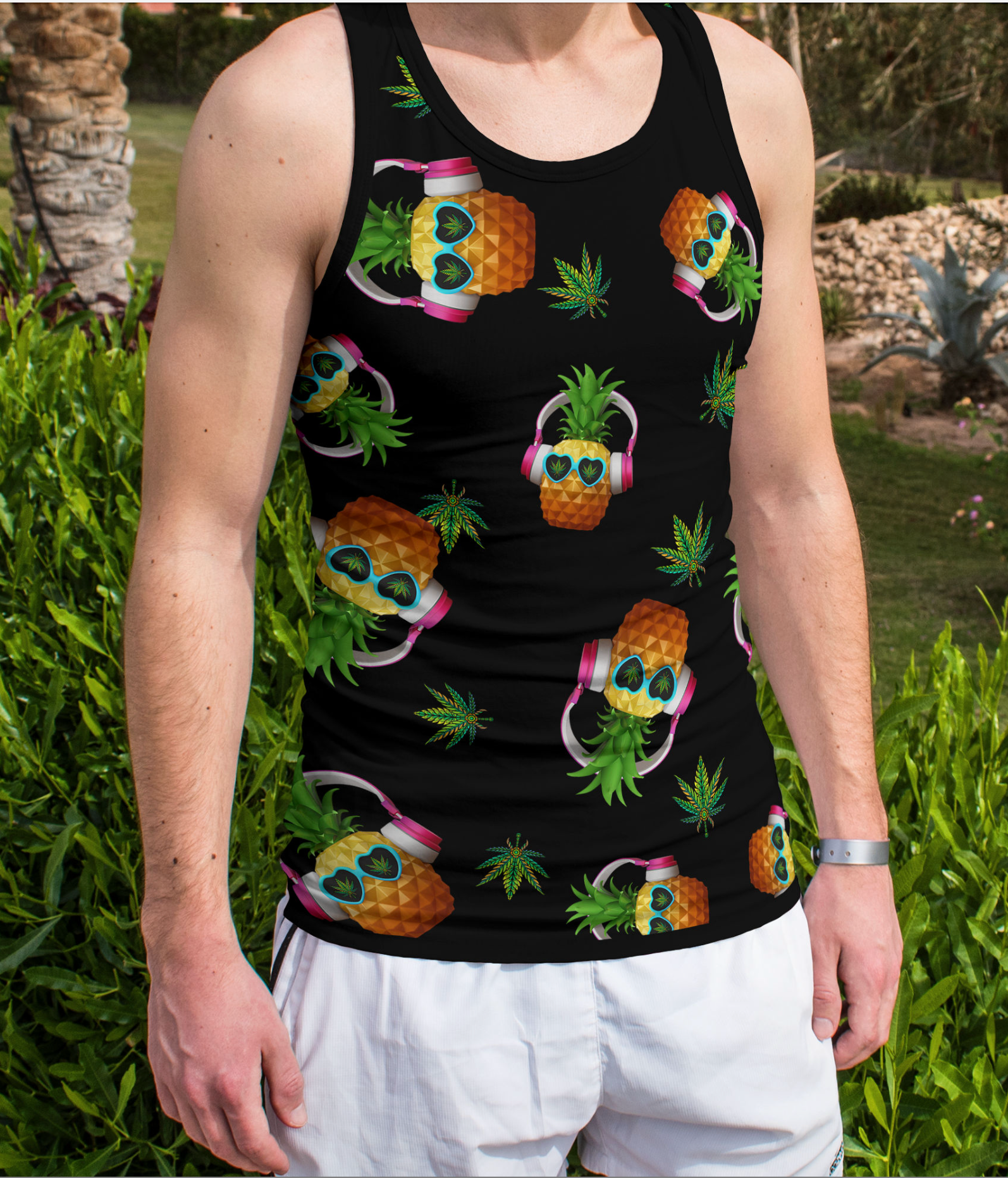 Stylish Black Pineapple Tank Top Collection