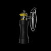 Sleek black handheld coffee grinder with transparent top and handle - Khalifa Kush Edition