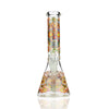 Day of the Dead 10-inch beaker water pipe with colorful sugar skull design