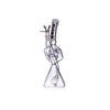 Daze Glass cube perc water pipe with beaker base and percolator chamber labeled ’ADV’