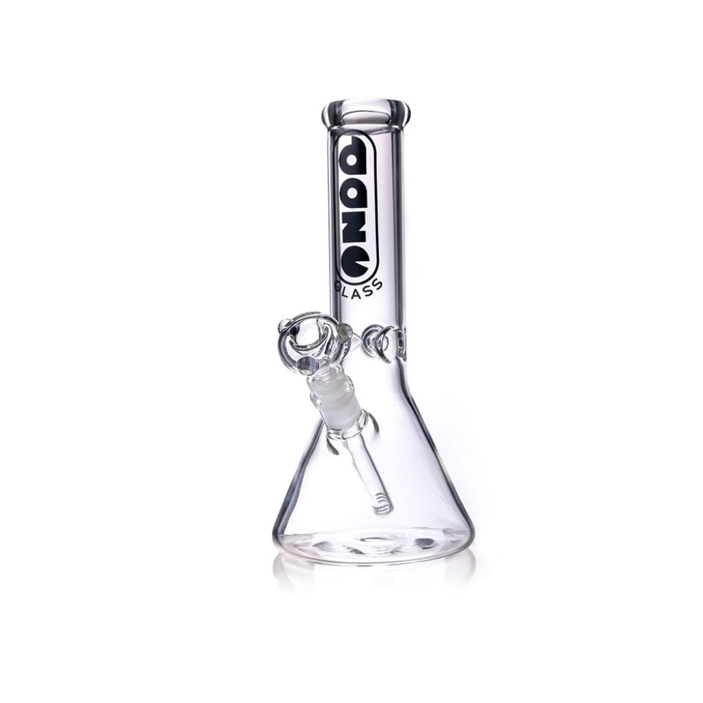 Clear glass beaker base water pipe with black logo, Daze Glass 12’’ OG Beaker design