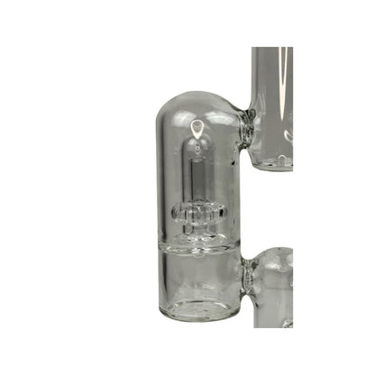Glass percolator attachment for Rocket Ship Style Glass Water Pipe with Dual Showerhead Perc
