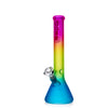 Colorful Rainbow Glass Water Pipe by Daze Glass featuring a pink to blue gradient