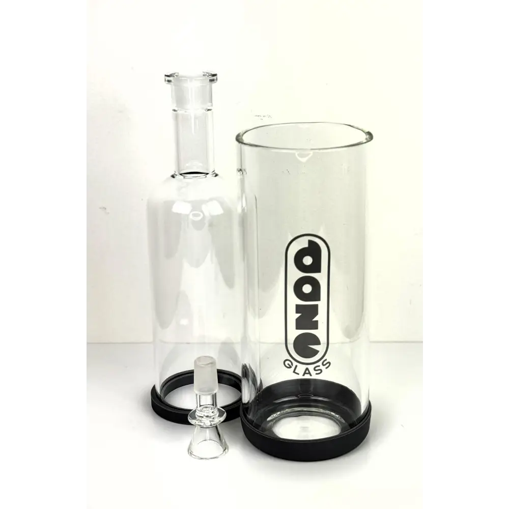 Daze Glass gravity bong with clear glass, black base, dong glass logo