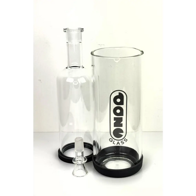 Daze Glass gravity bong with clear glass, black base, dong glass logo