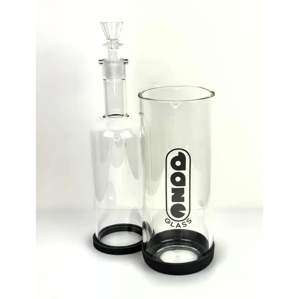 Daze Glass gravity bong with clear glass, black bases, premium glass gravity logo