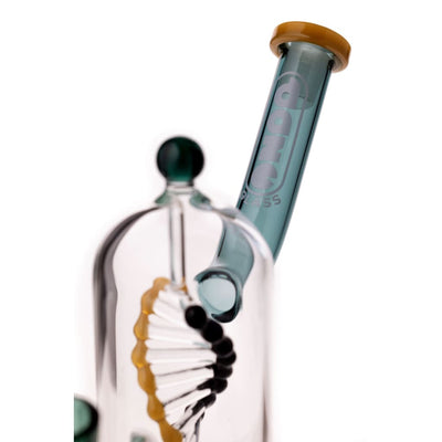 Daze Glass Spinning Dna & Turbine Perc Water Pipe With Spiral Base For Smooth Smoking