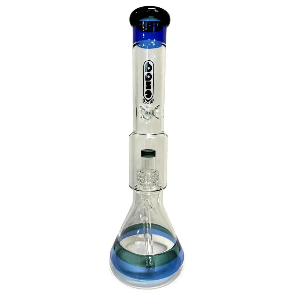 Daze Glass Striped glass water pipe 16 inch with blue green tints