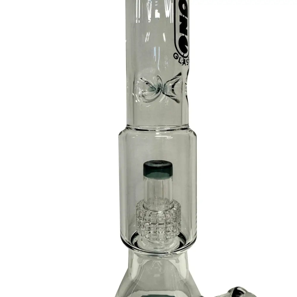 Daze Glass striped glass water pipe 16 inch with black mouthpiece