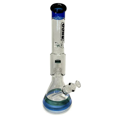 Daze Glass Striped 16in glass water pipe with poon glass logo
