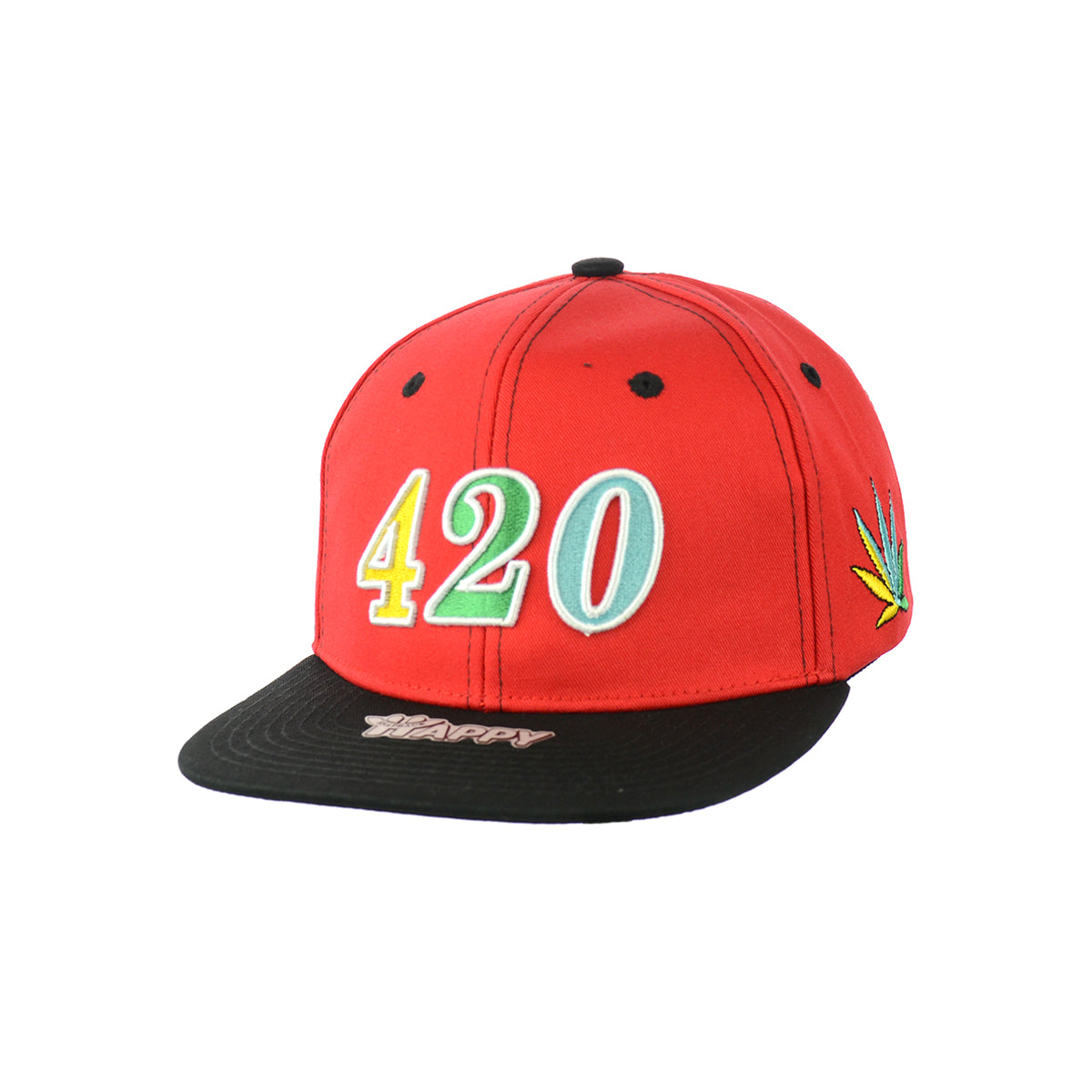 Premium Cotton Leaf Embroidered Snapback Hat