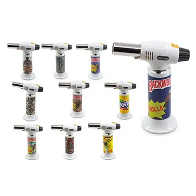 Deez nutz torches premium black white vanilla backwoods lighter back view