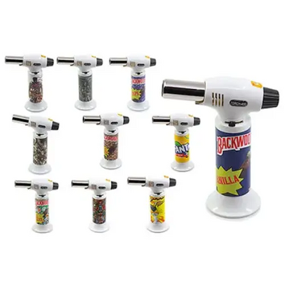 Deez nutz torches premium black white vanilla backwoods lighter back view