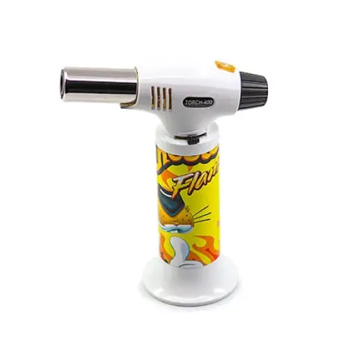 Deez nutz torches premium lighter with white yellow flame design black knob
